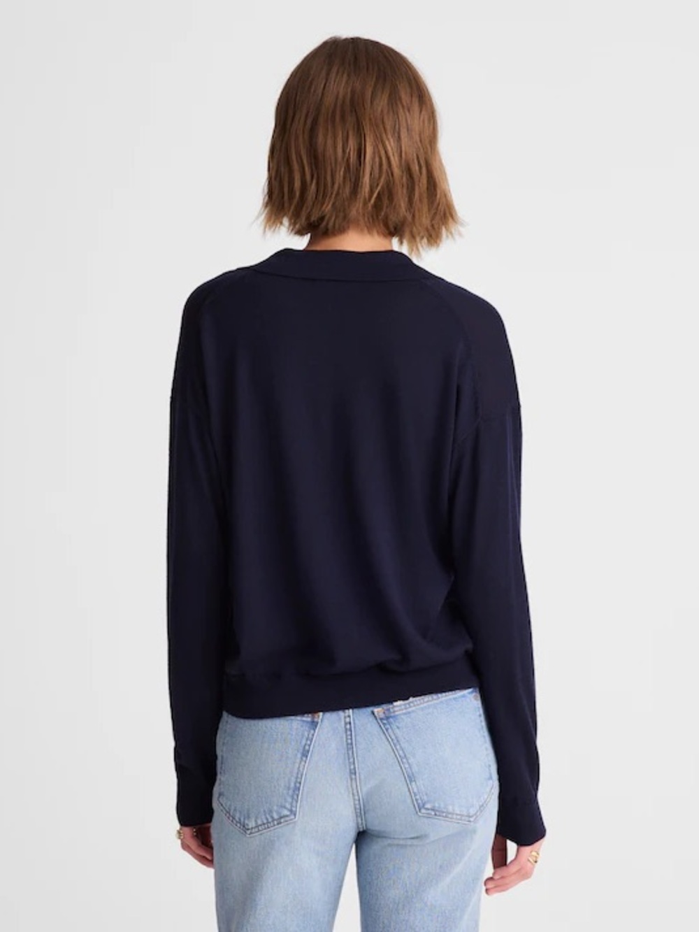 Madewell Drop-Shoulder Polo Sweater in Merino Wool XS - Picture 4 of 9